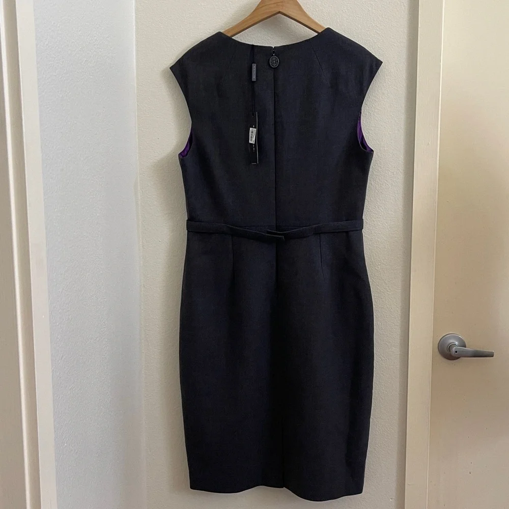 Elie Tahari Jamie Wool Sheath Dress Gray Size 14 Career Work Office NEW